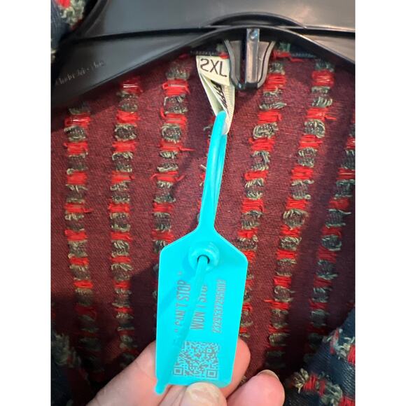 NWT Poizon men’s 2X denim jacket red thread worn look - Picture 4 of 5